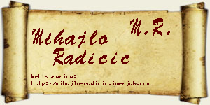 Mihajlo Radičić vizit kartica